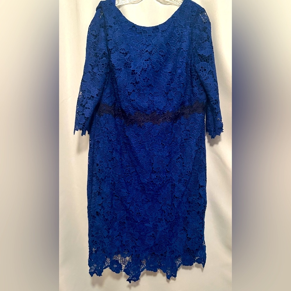 Paper Doll Blue Sheath Dress with 3/4 Sleeves